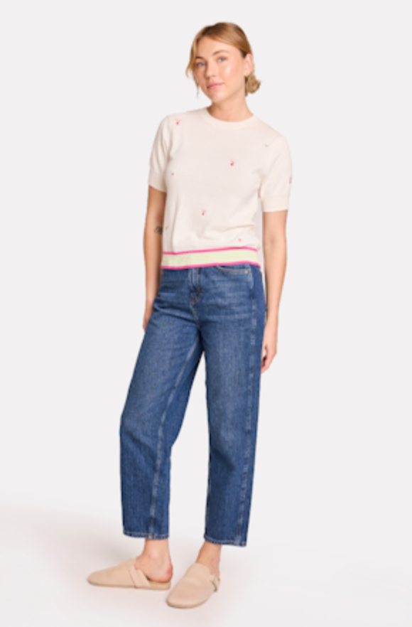 Brodie Cashmere Cocktail Embroidery Tee