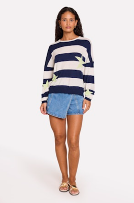 Brodie Cashmere Stripe Star Sweater