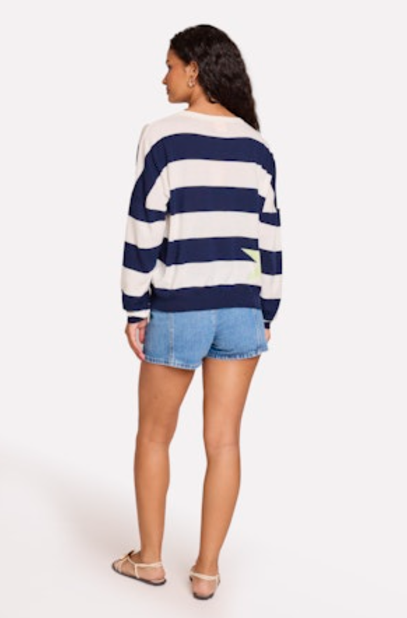 Brodie Cashmere Stripe Star Sweater