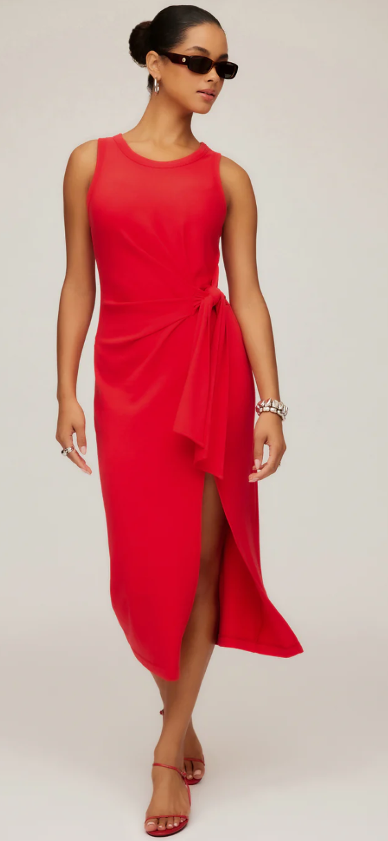 Fifteen Twenty Maddie Side-Knot Midi Dress