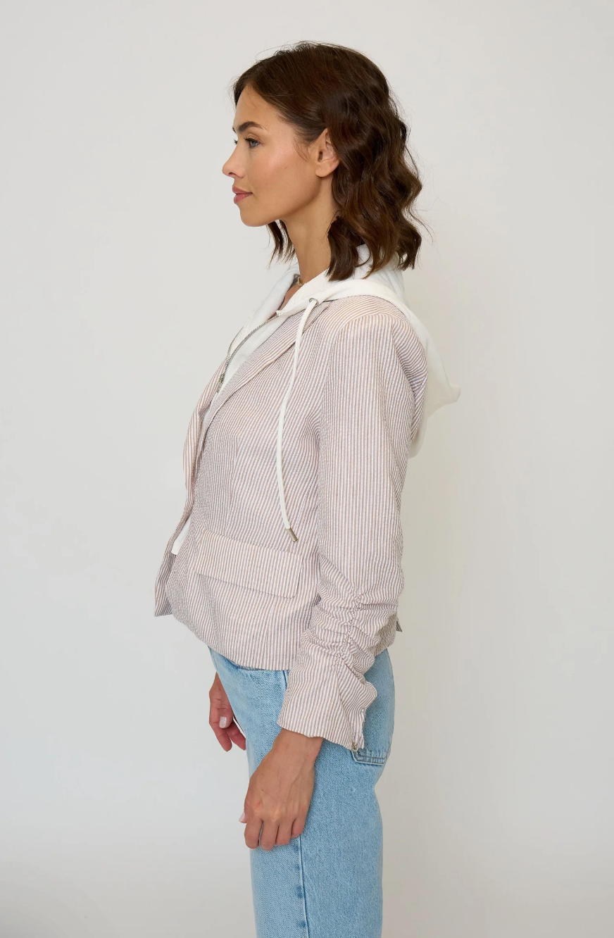 Central Park West Alina Striped Blazer With Dickey