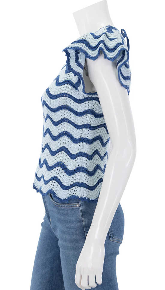 Rails Coen Top In Azure Scallop