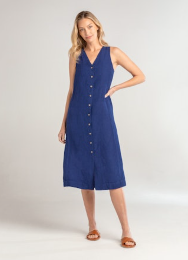 Red Haute V Neck Button Down Dress
