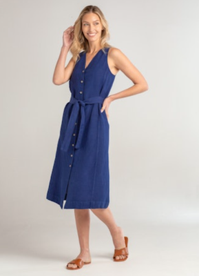 Red Haute V Neck Button Down Dress