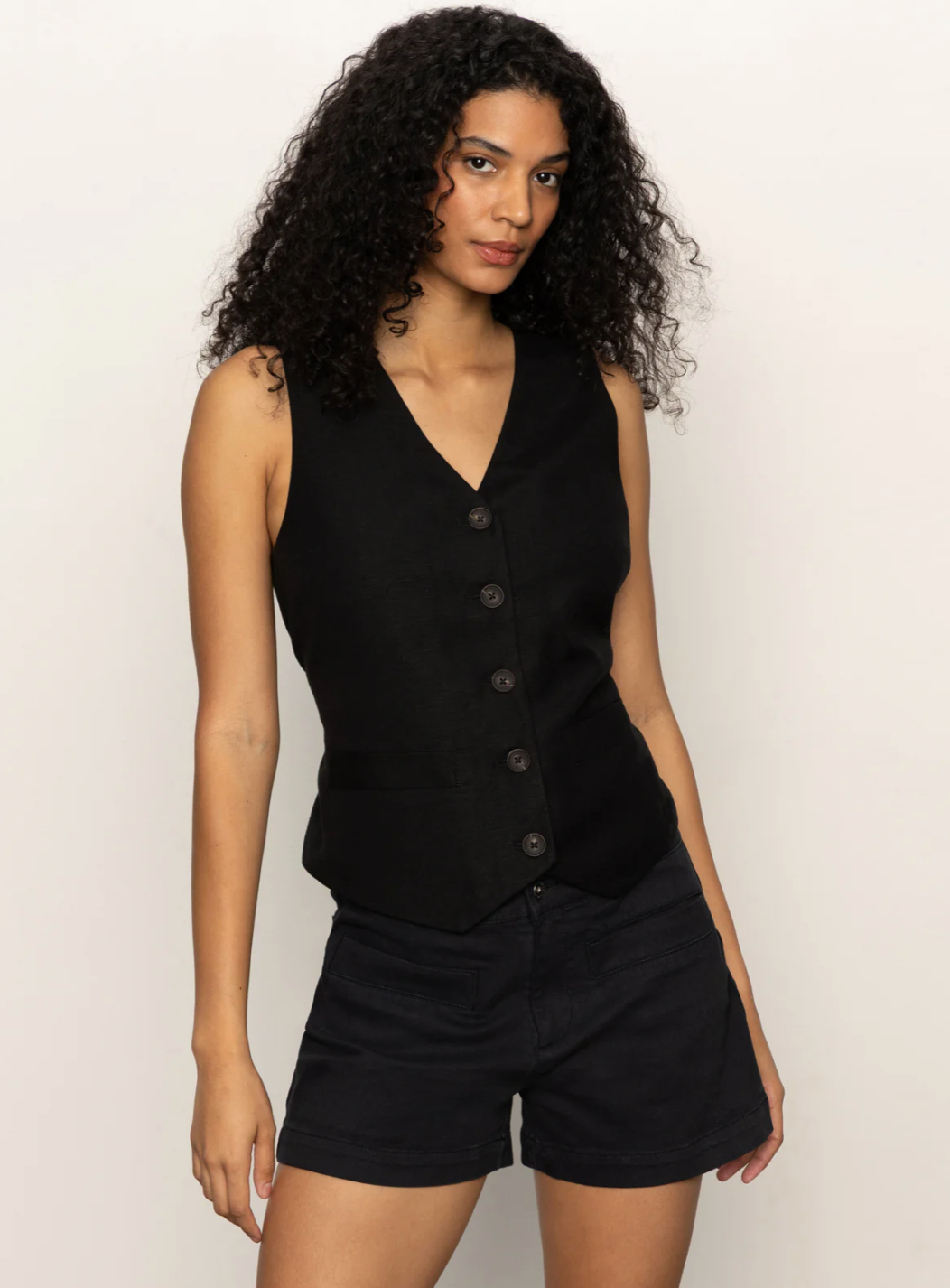Sanctuary Relaxed Modern Vest Black