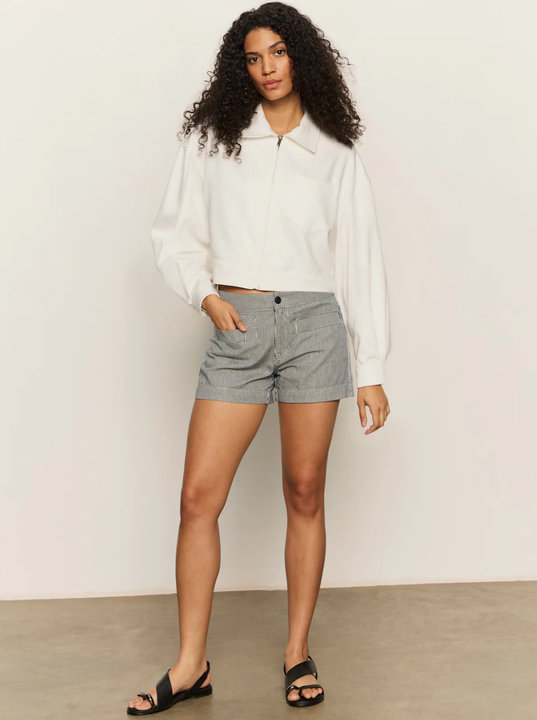 Sanctuary Cropped Paper Boy Jacket Bleached White