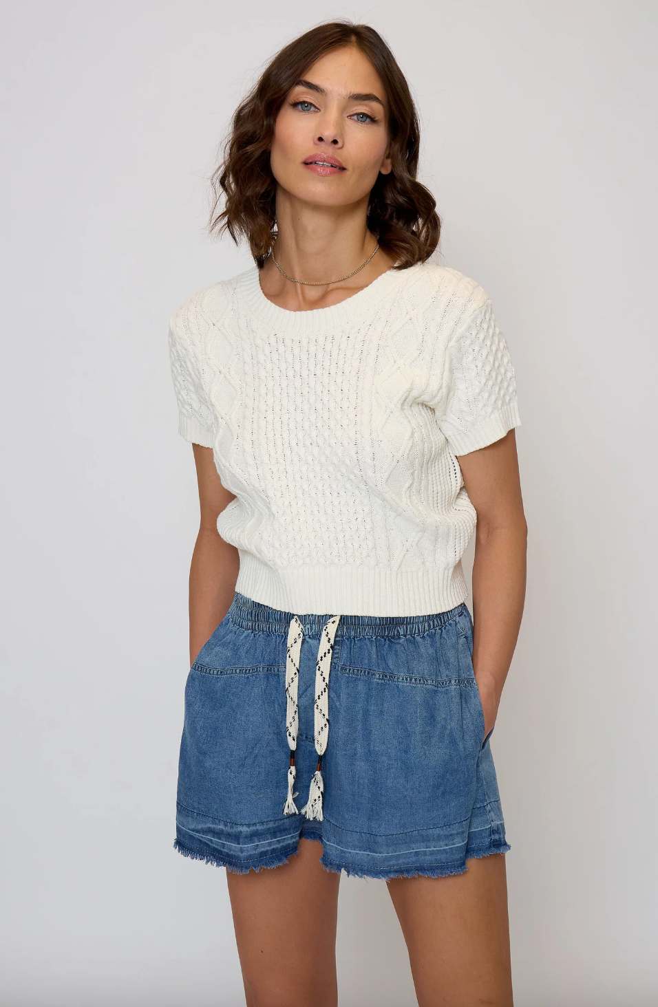 CPW Junie Cable Tee WHITE