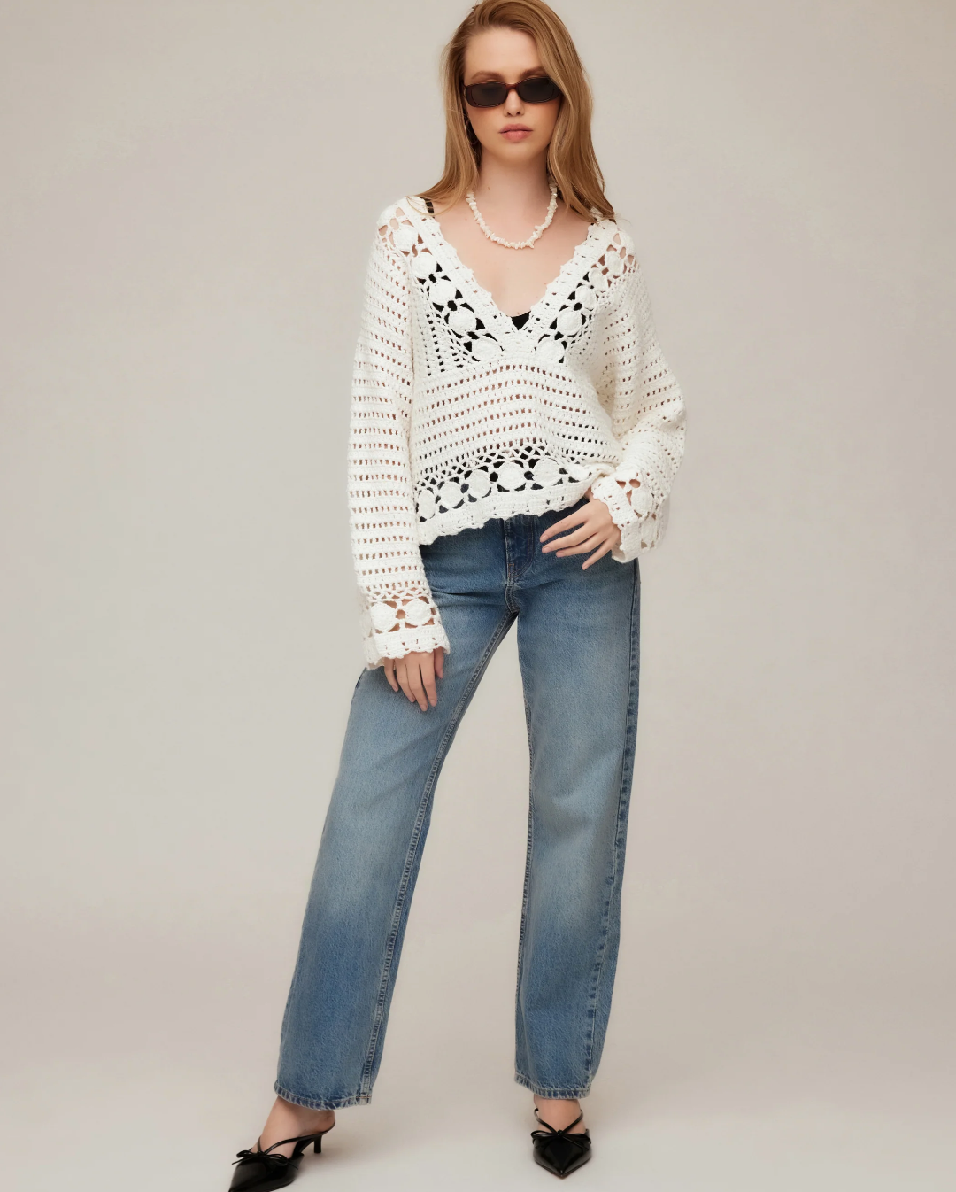 Fifteen Twenty Nila Hand Crochet Pullover