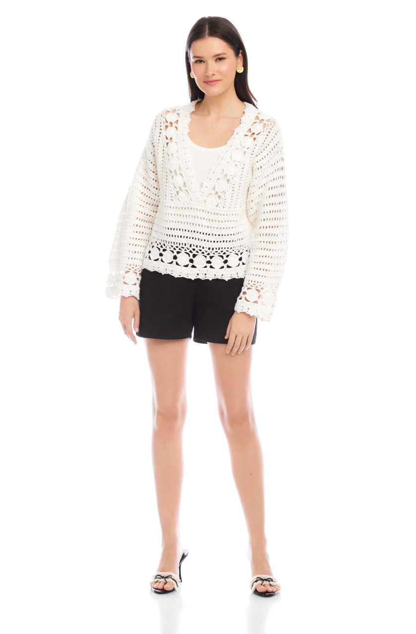 Fifteen Twenty Nila Hand Crochet Pullover