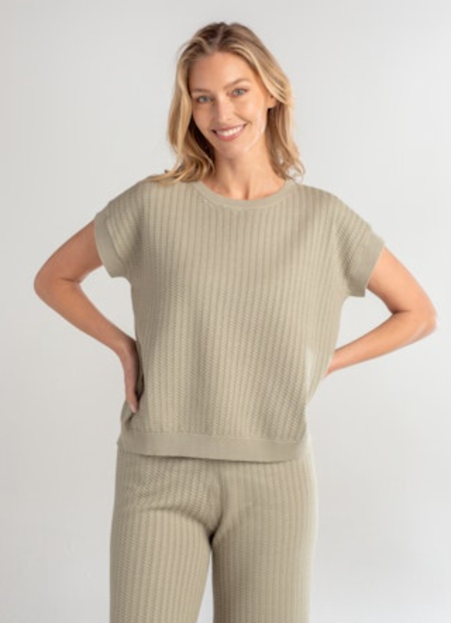 Red Haute Cap Sleeve Crew