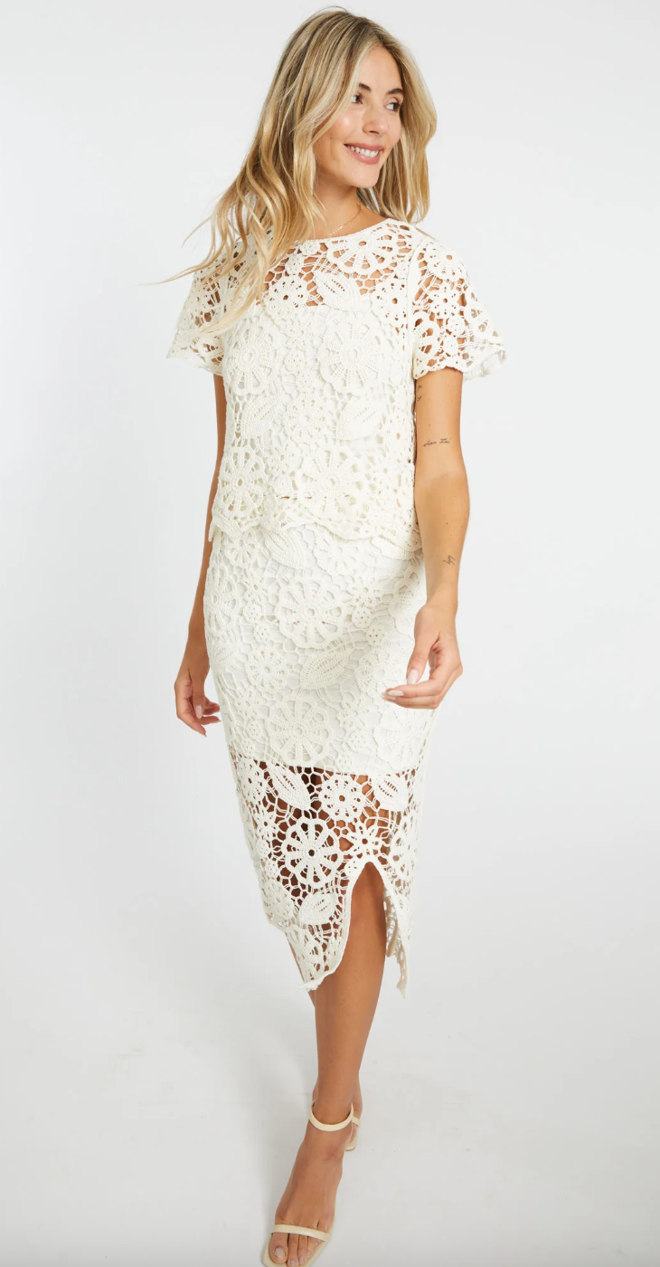 Caballero Daya Ivory Lace Skirt