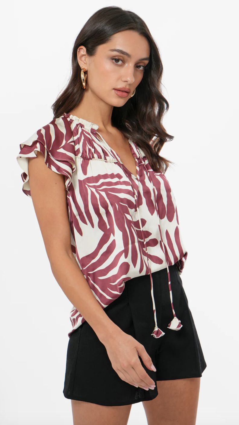 Greylin Trixxie Flutter Sleeve Blouse
