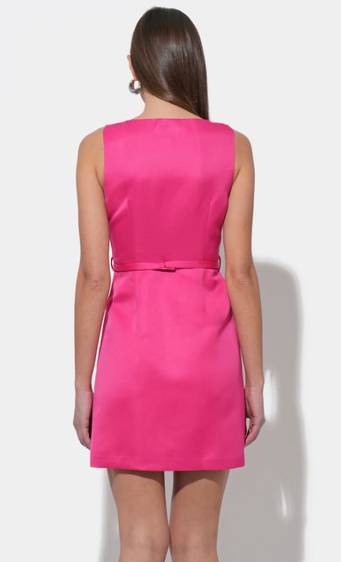 Adelyn Rae Barbara Dutch Satin Fit and Flare Mini Dress