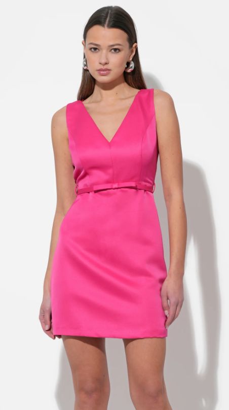 Adelyn Rae Barbara Dutch Satin Fit and Flare Mini Dress