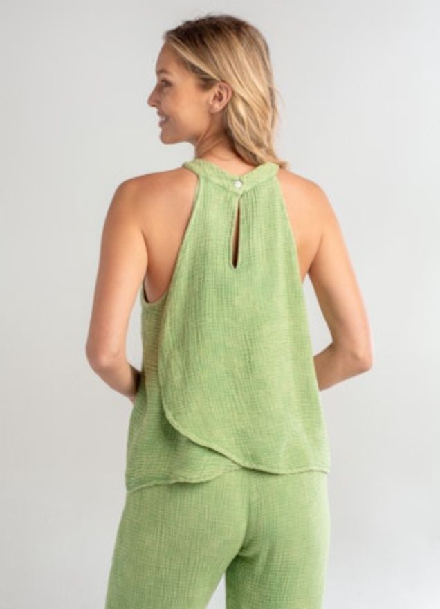 Red Haute Tulip Halter Tank