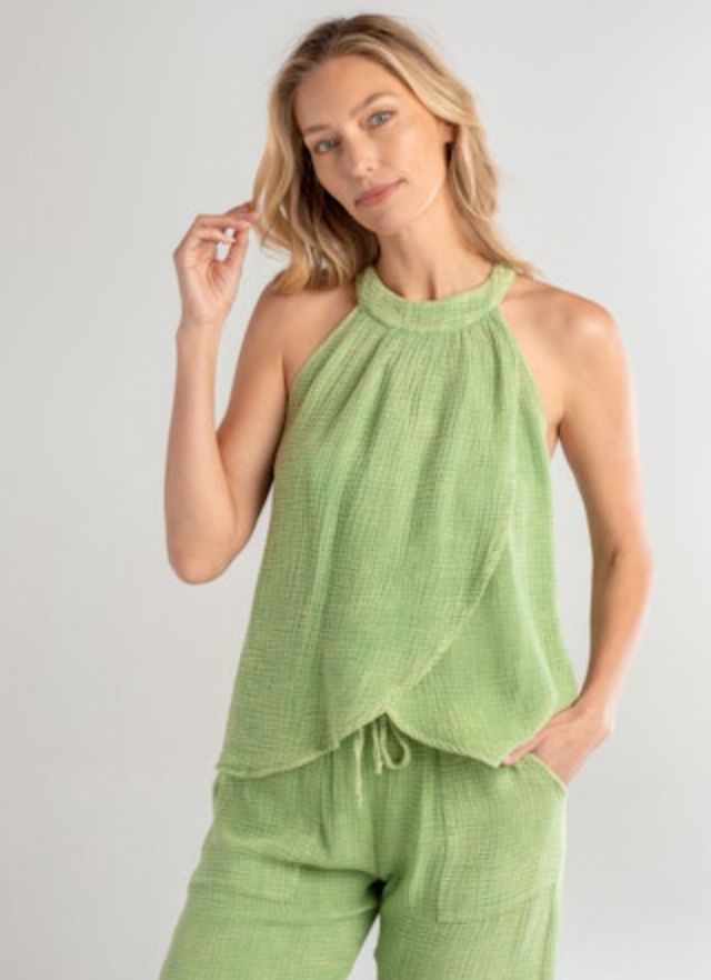 Red Haute Tulip Halter Tank