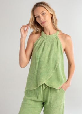 Red Haute Tulip Halter Tank