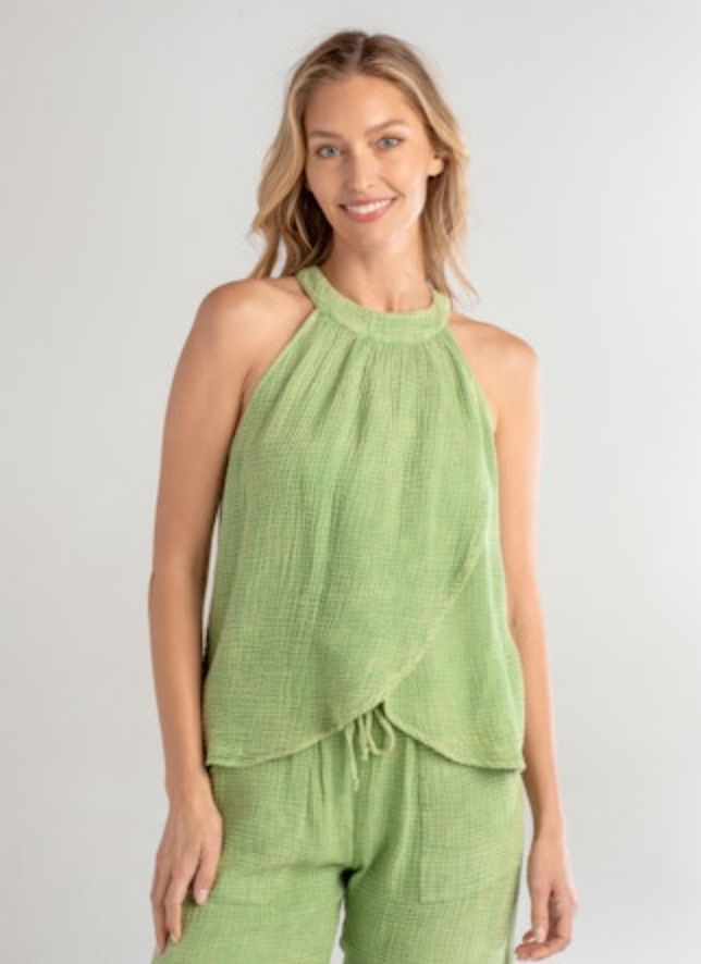 Red Haute Tulip Halter Tank