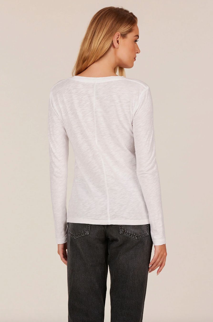 Bobi Crewneck Curve Hem Long Sleeve Tee