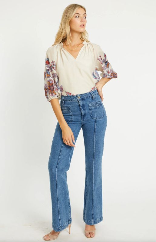 Caballero - Zara Woodblock Bloom Top