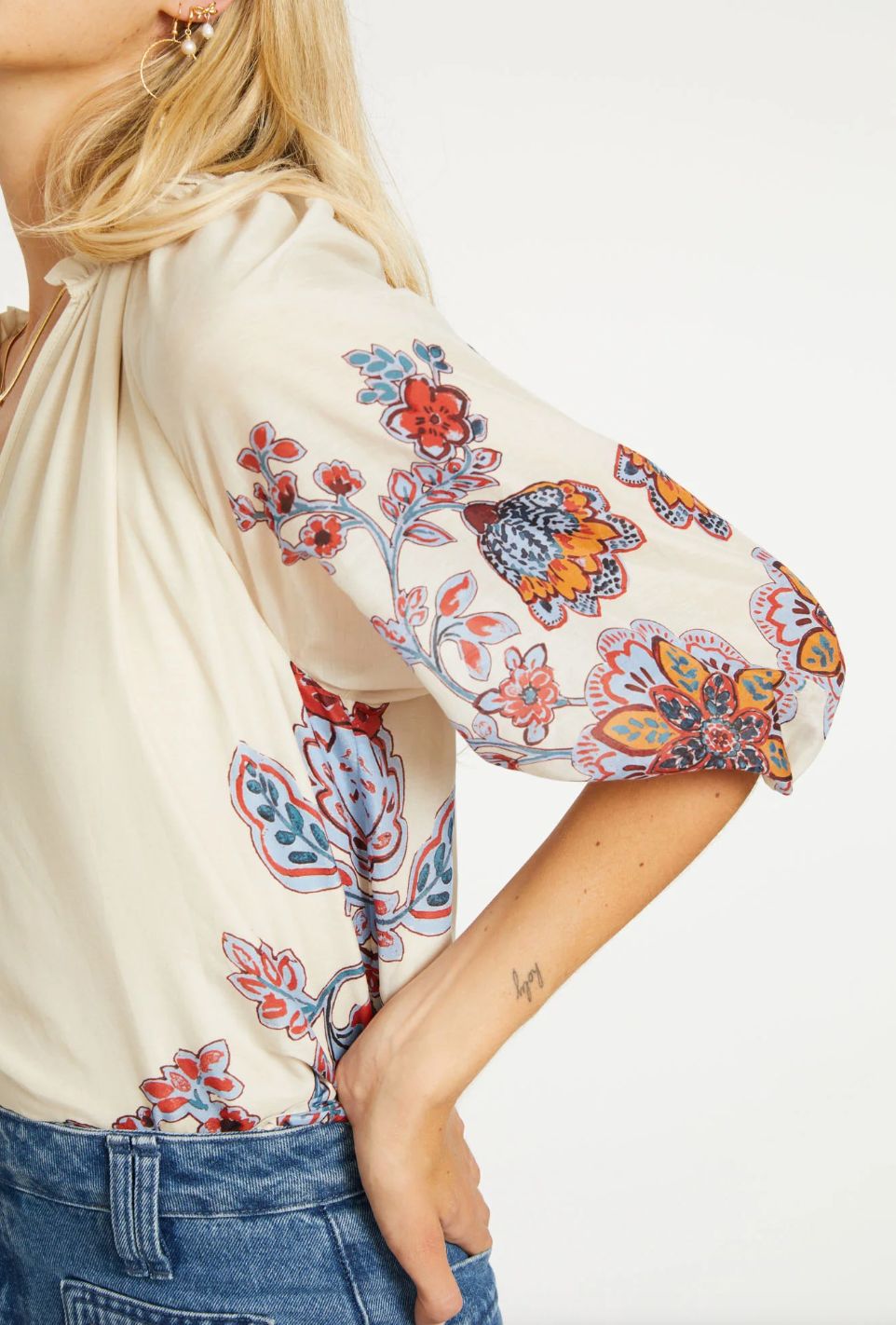 Caballero - Zara Woodblock Bloom Top
