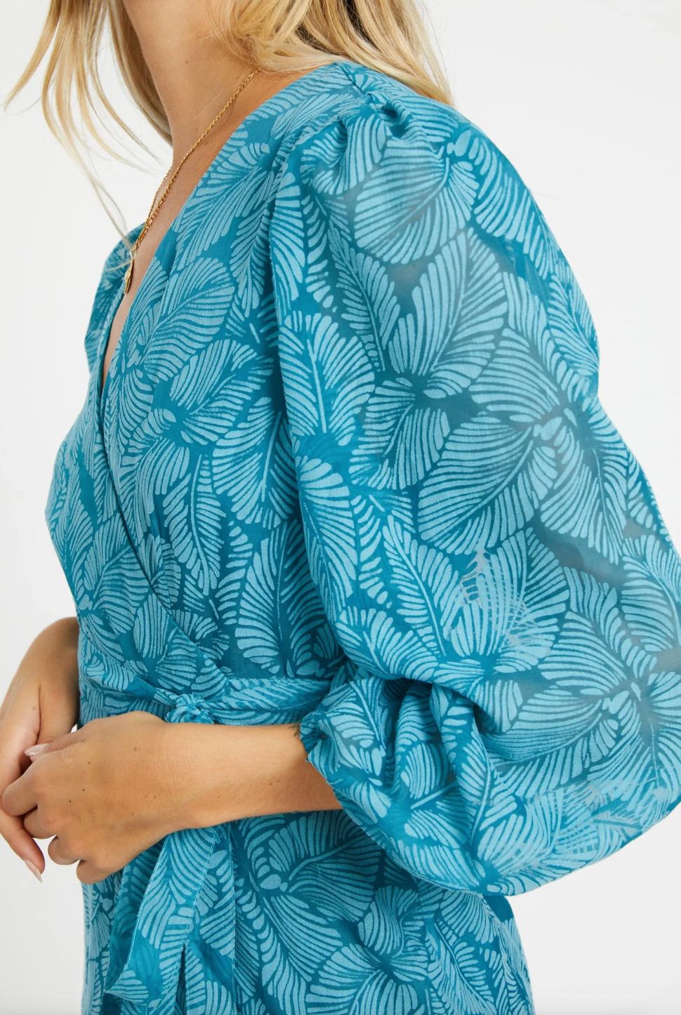 Caballero - Moon Teal Leaf Burnout Maxi