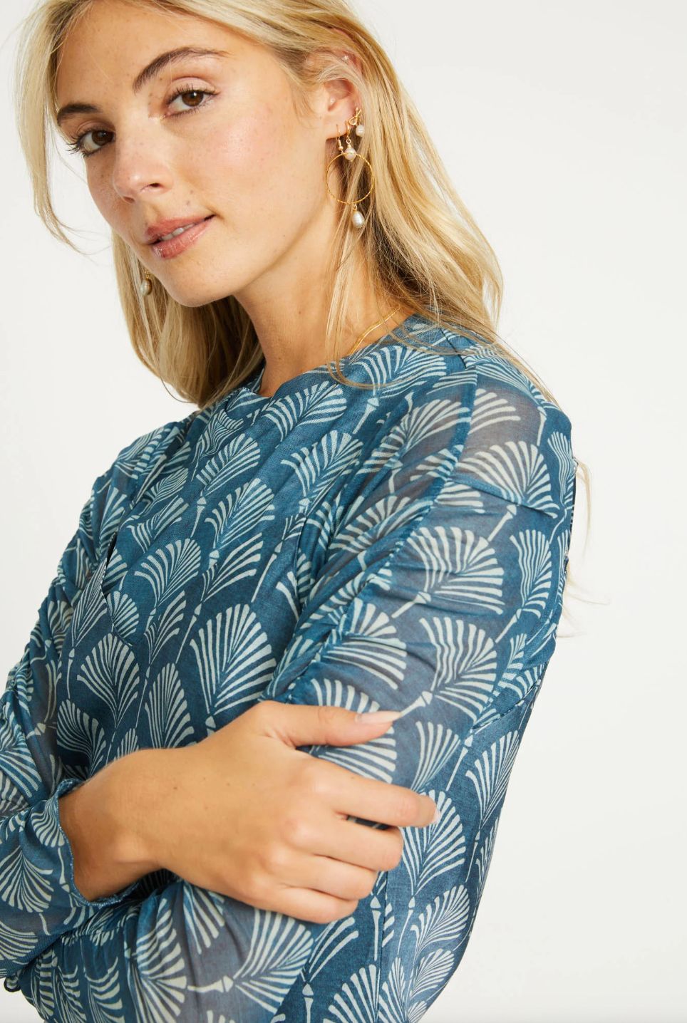 Caballero - Nessa Teal Ginko Breeze Top