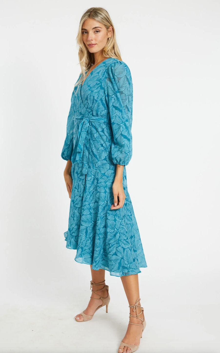 Caballero - Moon Teal Leaf Burnout Maxi