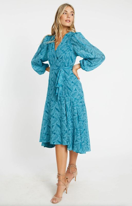 Caballero - Moon Teal Leaf Burnout Maxi