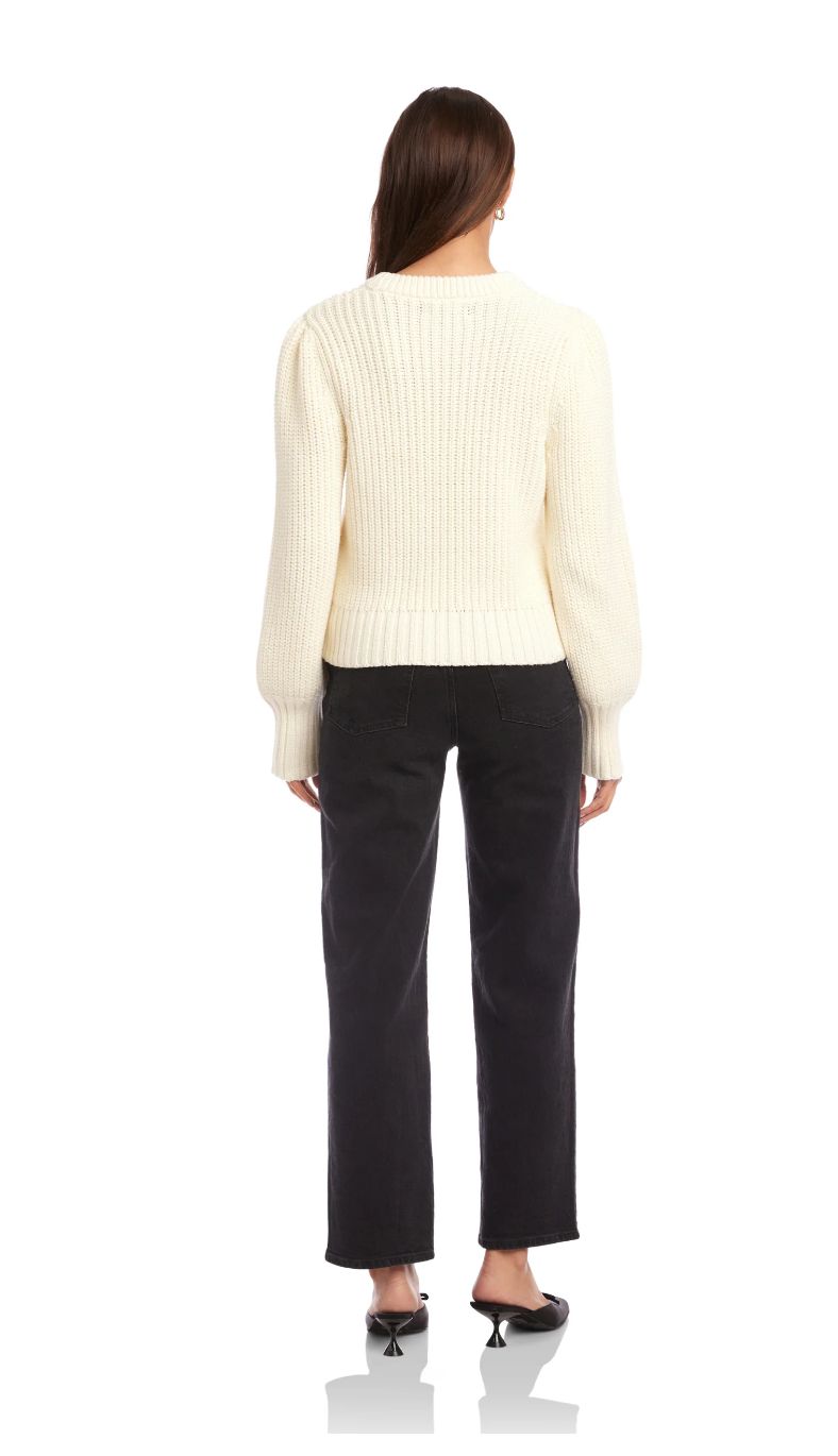 Fifteen Twenty Brylee Crochet Flower Detail Sweater