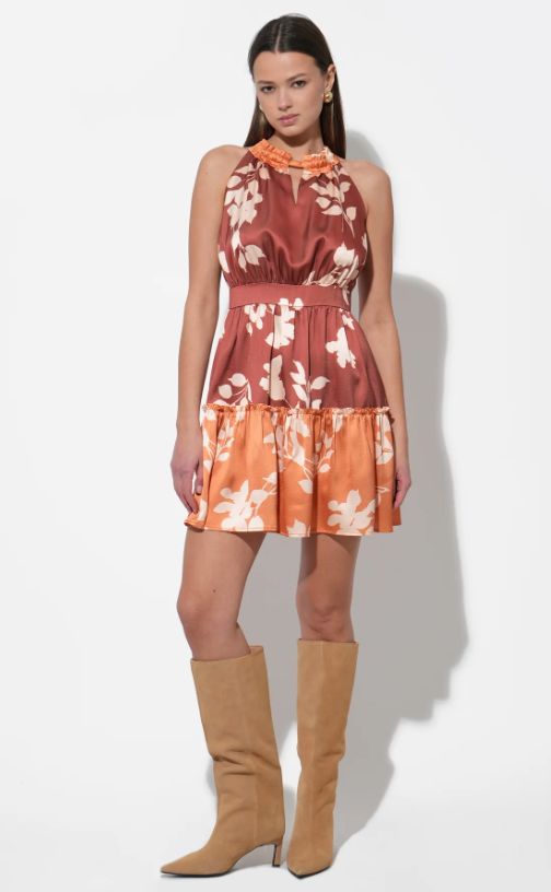 Adelyn Rae Traci Two Toned Mini Halter Dress