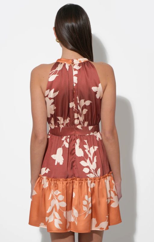 Adelyn Rae Traci Two Toned Mini Halter Dress