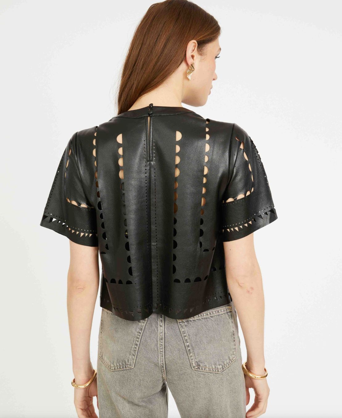 Caballero Anisa Top In Black Vegan Leather