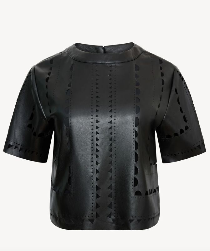Caballero Anisa Top In Black Vegan Leather