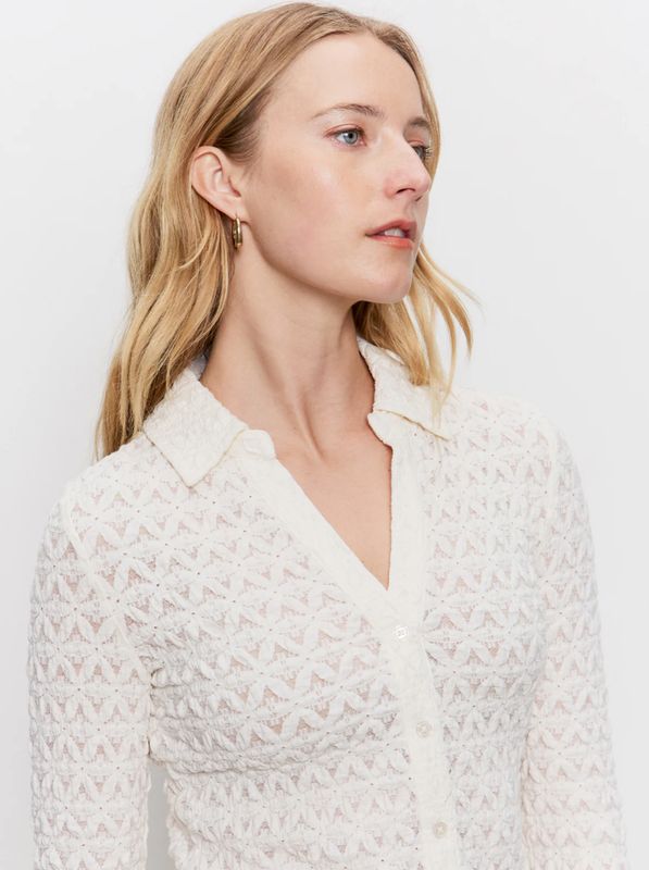 Sanctuary Dreamgirl Lace Button Up Top