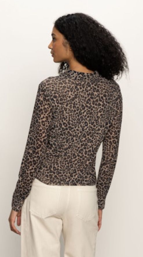 Sanctuary Fitted Mesh Button Down Top