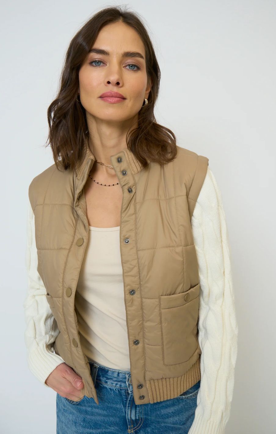 Central Park West Brady Quilted Mixed Media Jacket