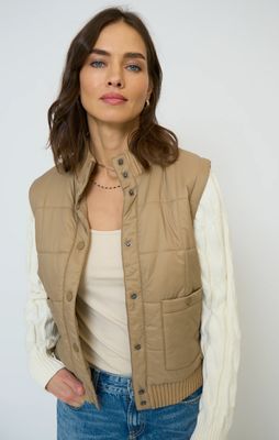 Central Park West Brady Quilted Mixed Media Jacket