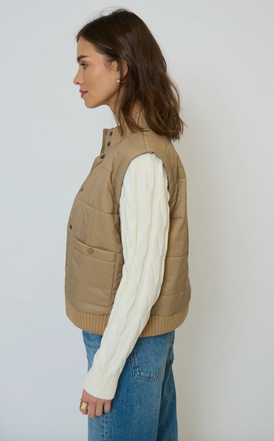 Central Park West Brady Quilted Mixed Media Jacket