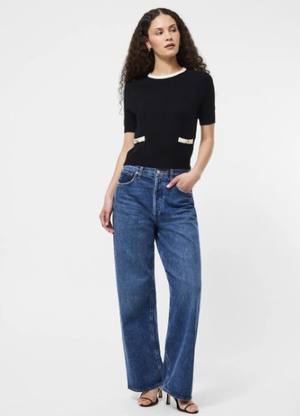French Connection Babysoft Short Sleeve Top