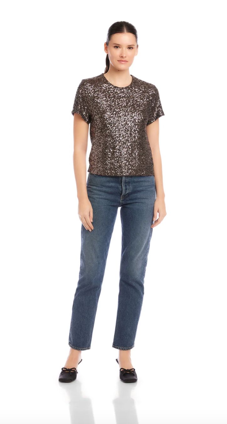 Fifteen Twenty Stacey Sequin Top