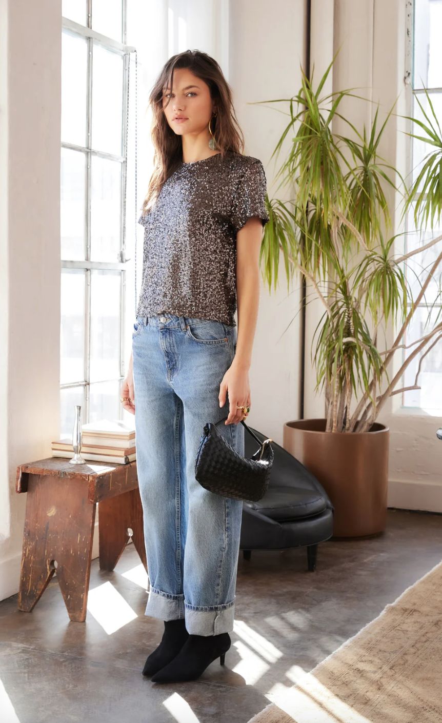 Fifteen Twenty Stacey Sequin Top