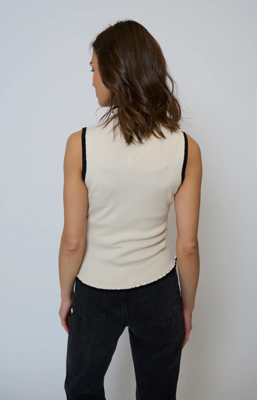 Central Park West - Isla Sleeveless Ruffle Turtleneck