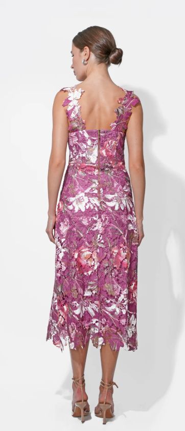 Adelyn Rae Prudence Floral Lace Midi Dress