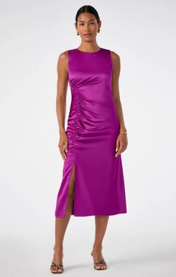 Trina Turk Chestnut Ruched Midi Dress