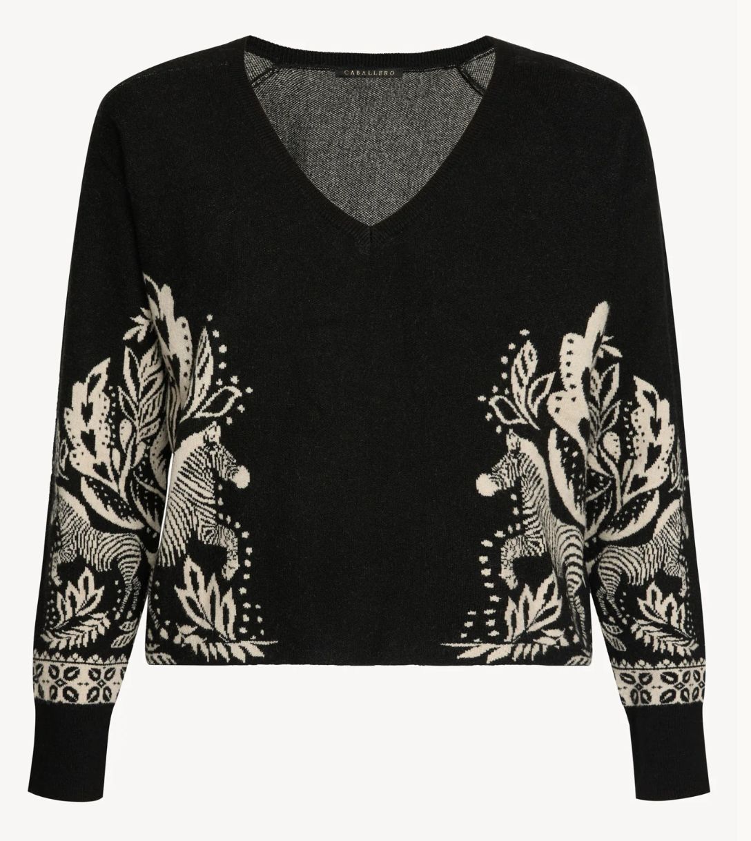 Caballero Krista Sweater In Zebra Fern