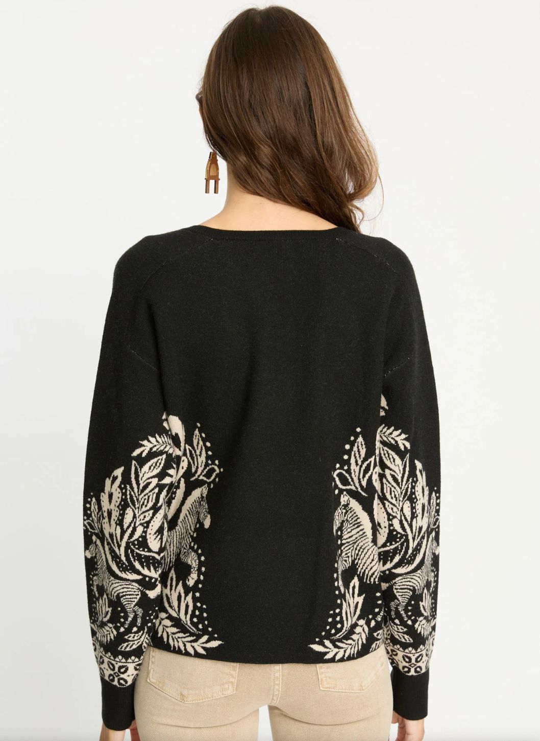Caballero Krista Sweater In Zebra Fern