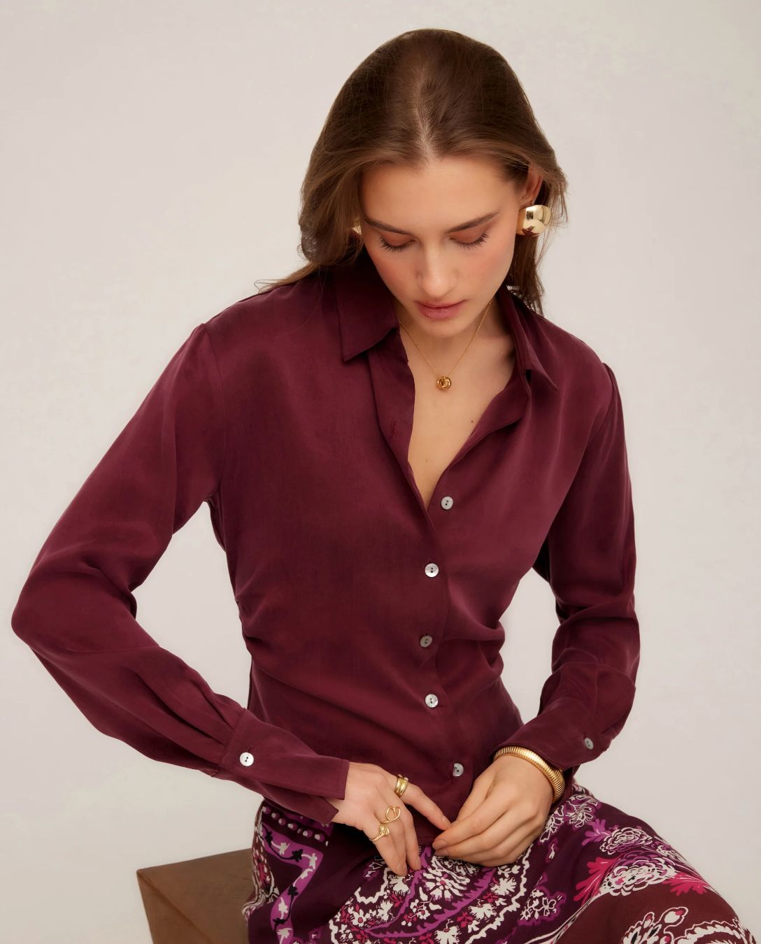 Fifteen Twenty Tawnie Side-Pleat Shirt
