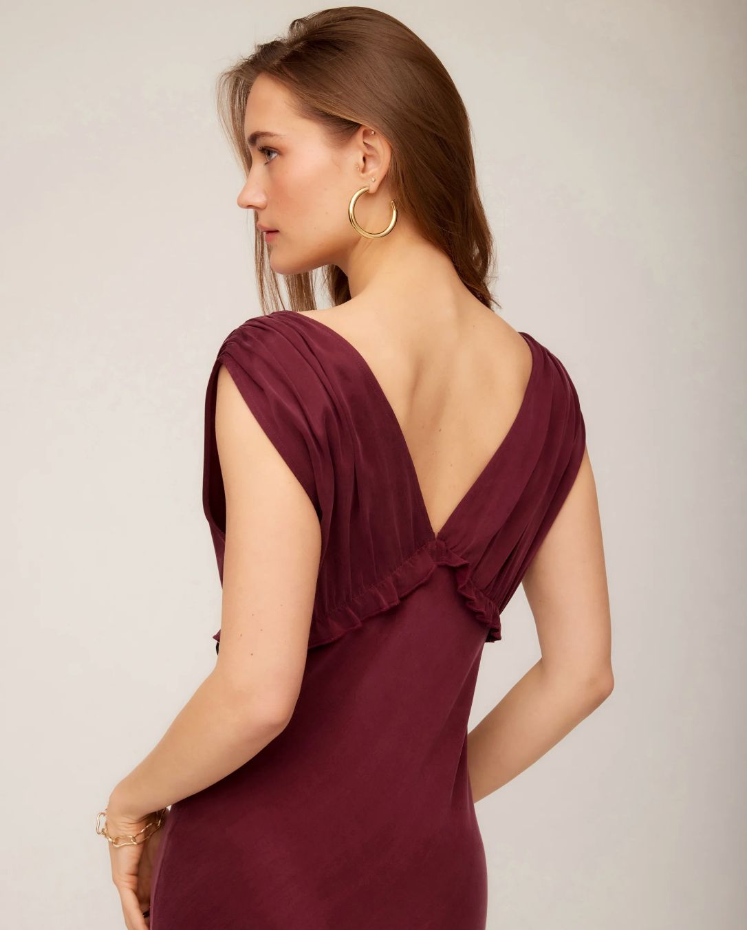 Fifteen Twenty Cierra Ruffle Detail Midi Dress