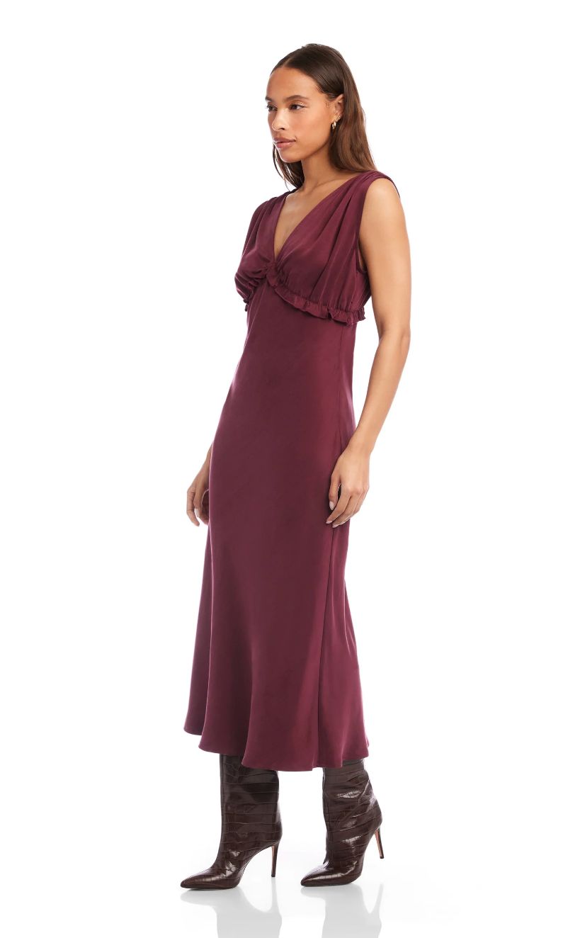 Fifteen Twenty Cierra Ruffle Detail Midi Dress